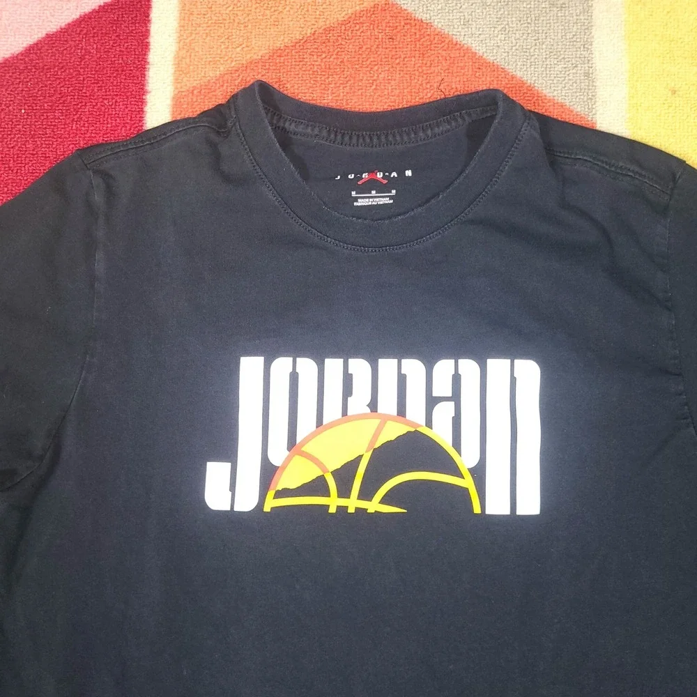 Jordan Long Sleeve T Shirt Basketball‎ Graphic Tee Mens Medium Black